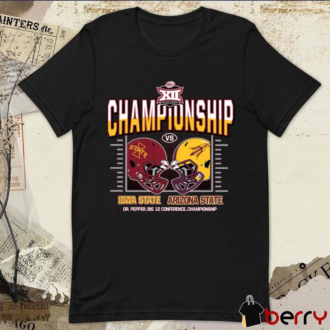 Iowa State Vs Arizona State Champion 2024 Big 12 Conference Championship Helmet to Helmet t-shirt