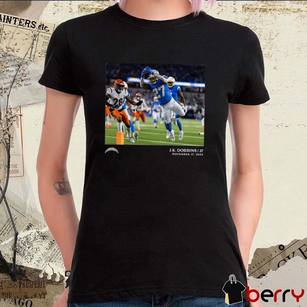 J.K. Dobbins Los Angeles Chargers NFL Flash Features Week 11 November 17 2024 t-shirt