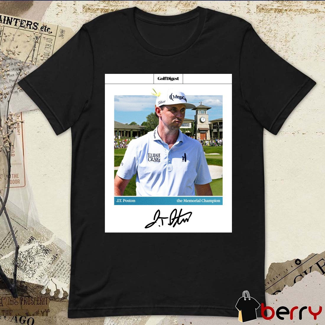 J.T. Poston 2026 The Memorial Champion Golf Digest PGA Tour Signature Poster t-shirt