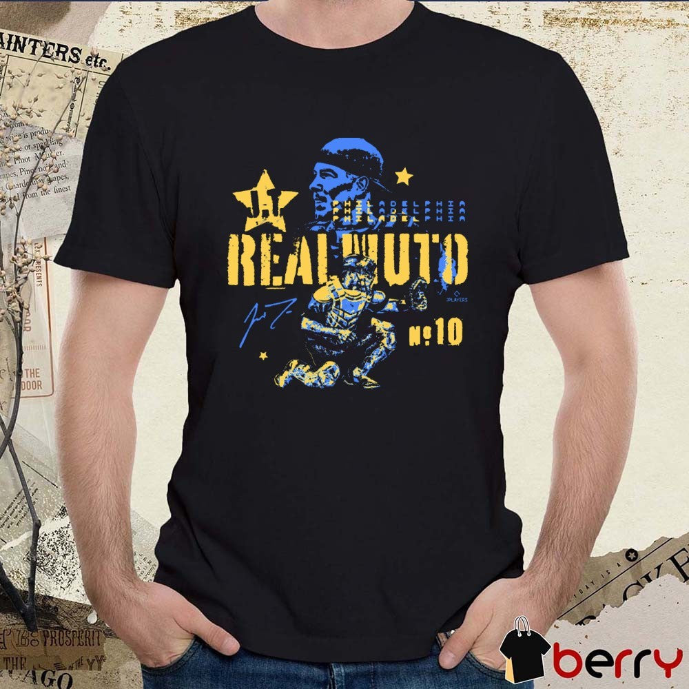 JT Realmuto Real Deal Grunge No 10 Philadelphia Phillies MLPBA Signature t-shirt