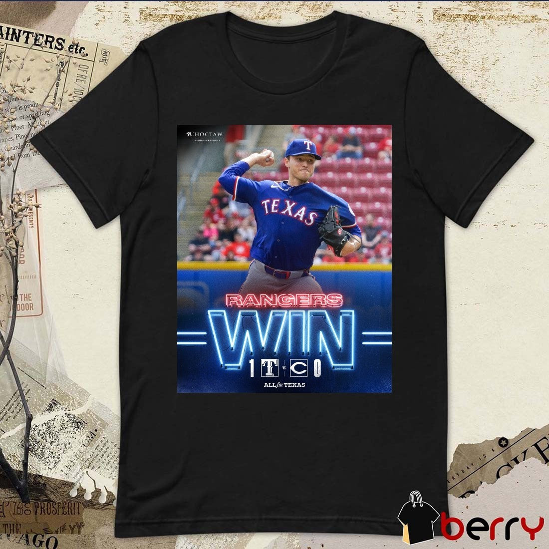Jack Leiter Texas Rangers Win Cincinnati Reds Final Score 1 – 0 All For Texas Poster t-shirt