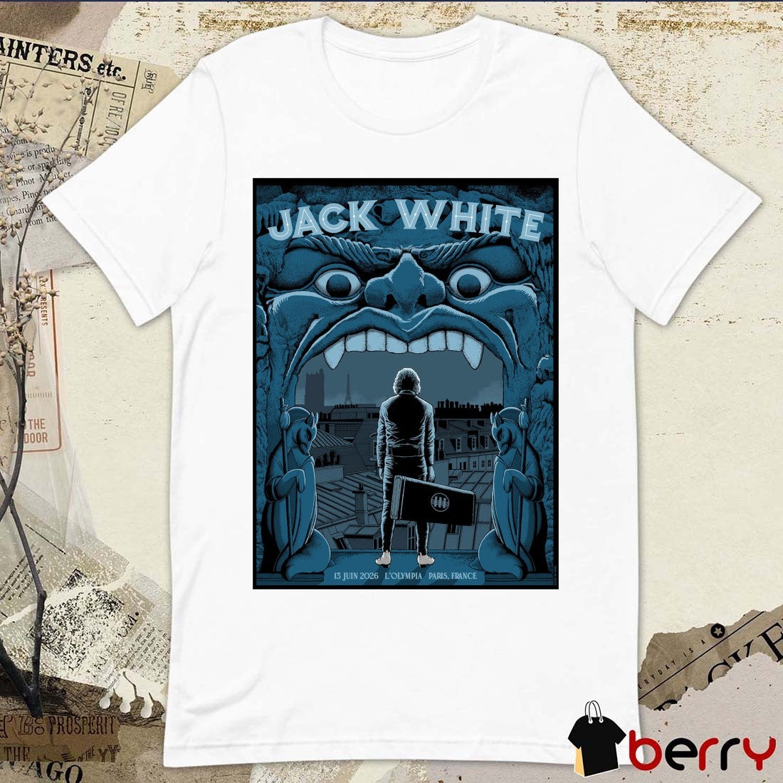 Jack White June 13 2026 L’Olympia Paris France Poster t-shirt