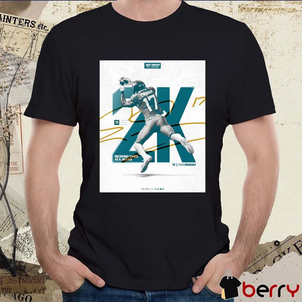 Jacksonville Jaguars Evan Engram 2k Receiving Yards As A Jaguar Signature Poster t-shirt
