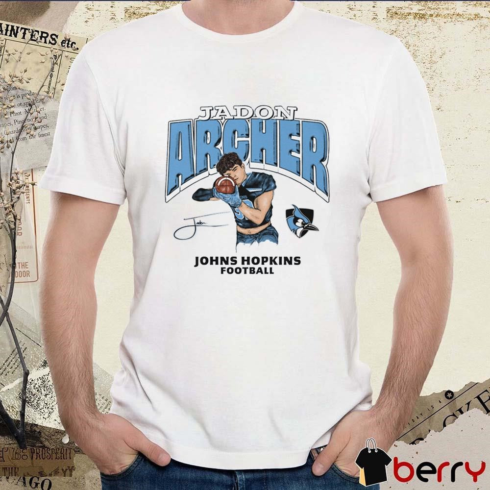Jadon Archer Johns Hopkins Football Cartoon Signature t-shirt