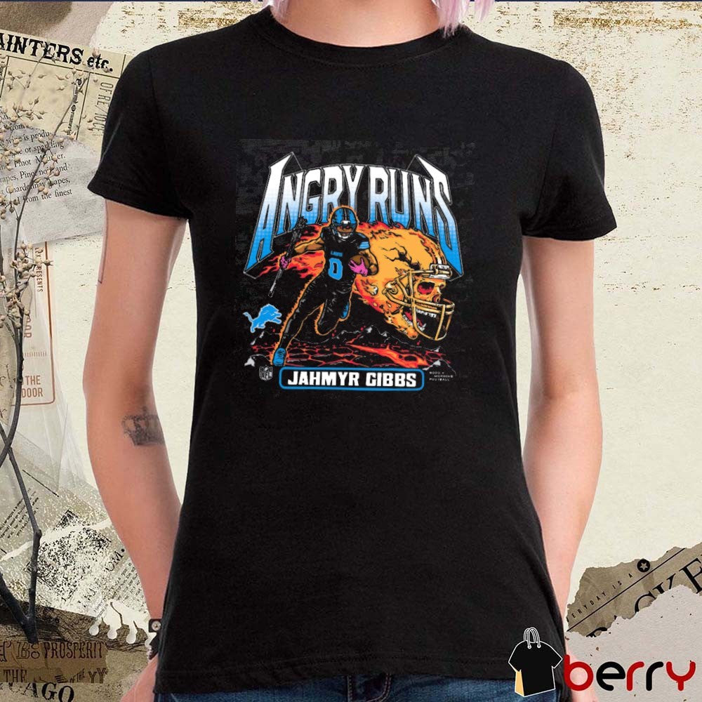 Jahmyr Gibbs Detroit Lions NFL Homage Angry Runs 2025 t-shirt
