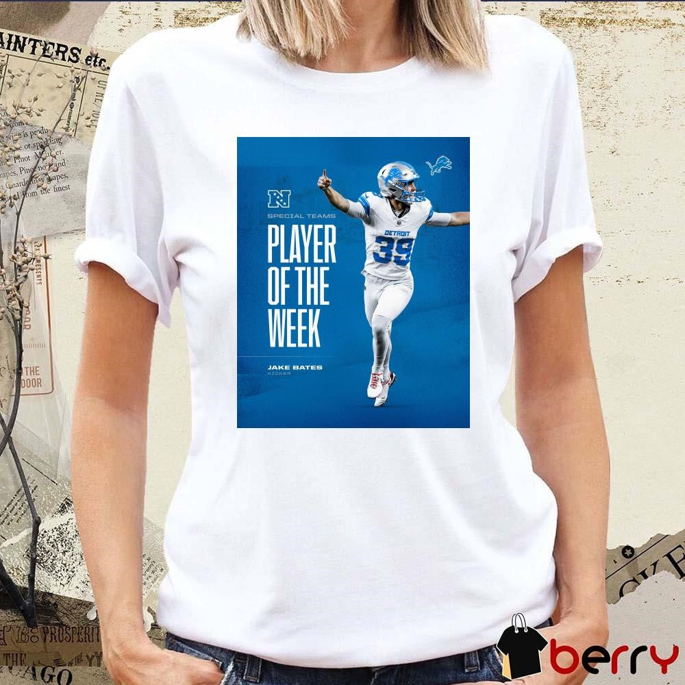 Jake Bates Detroit Lions Kicker Special Teams Player Of The Week Poster t-shirt