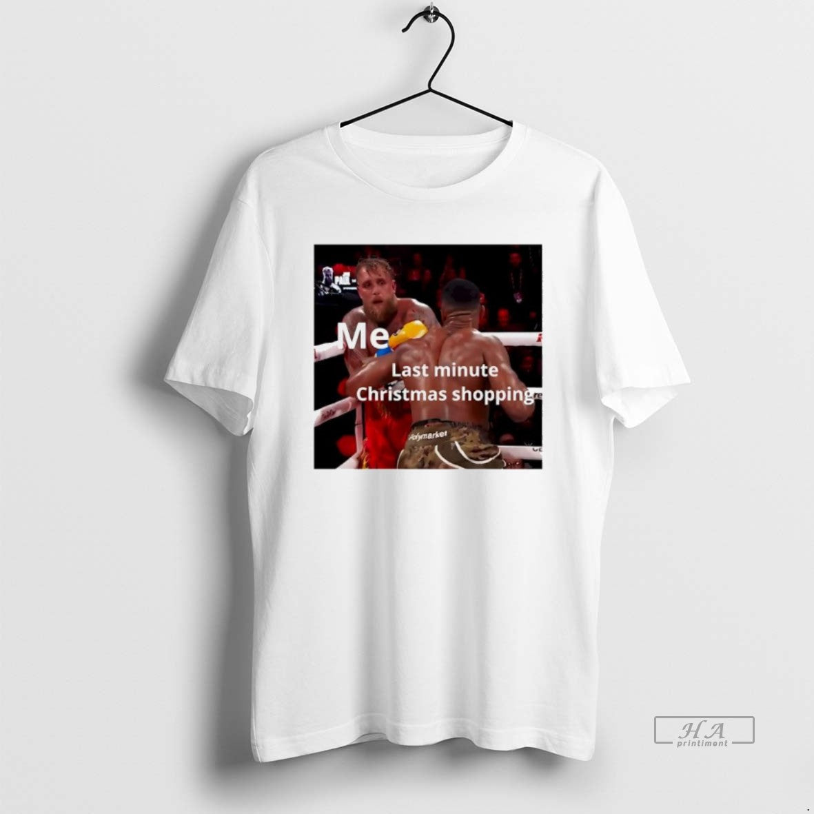 Official Jake Paul And Anthony Joshua Boxing Fight Last Minute Christmas Shopping Meme T-Shirts, Hoodie, Sweatshirt