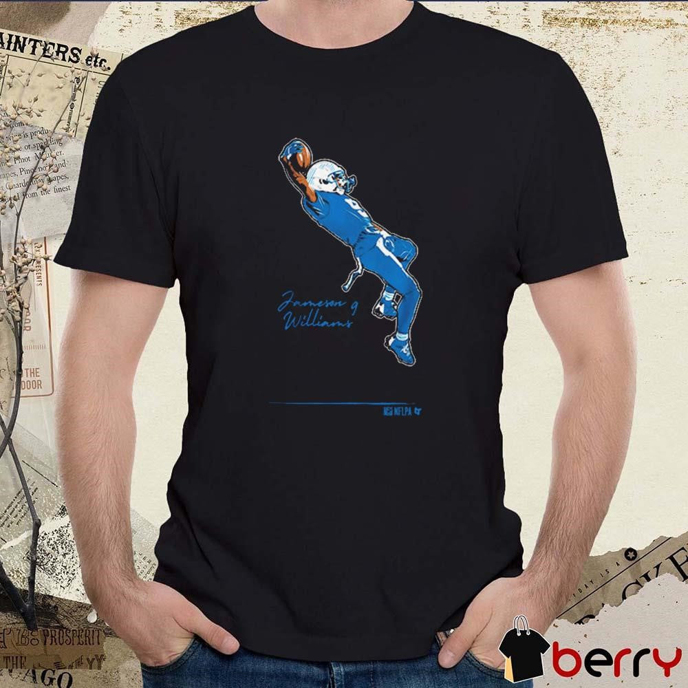 Jameson Williams TD Celebration Detroit Lions NFL Signature t-shirt