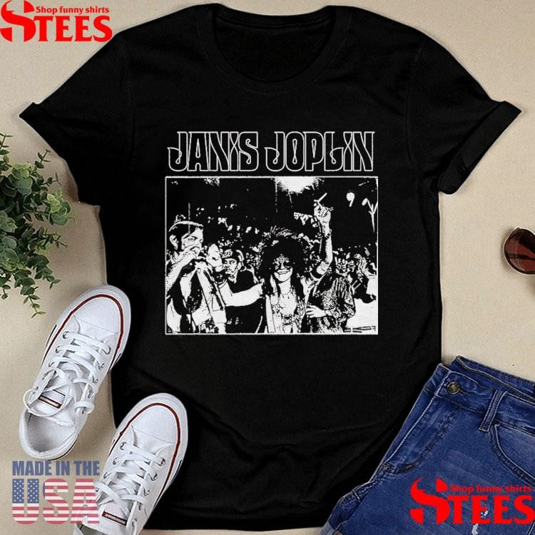 Janis Joplin Group Photo Black Vintage Shirts