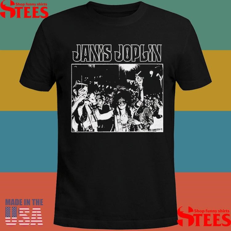 Janis Joplin Group Photo Black Vintage Shirts