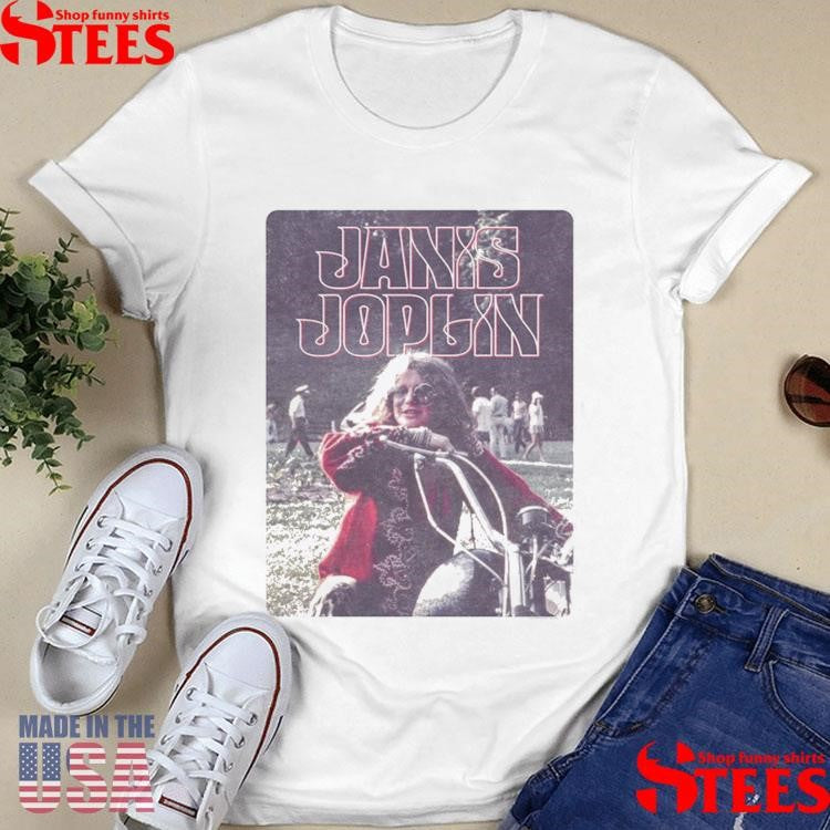Janis Joplin Motorbike White Vintage Shirts