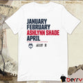 January February Ashlynn Shade April Uconn Huskies Basketball 2025 NCAA March Madness Calendar t-shirt