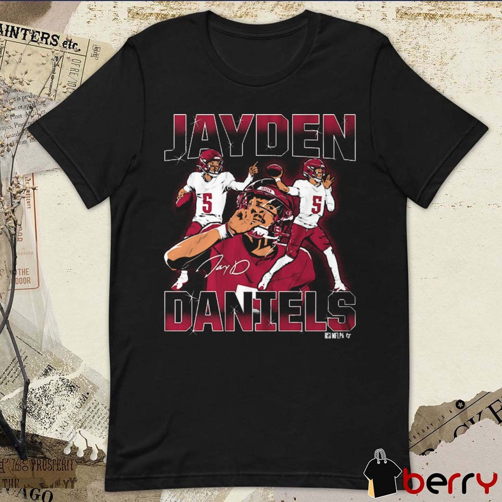 Jayden Daniels Masterpiece Washington Commanders NFL Football Signature t-shirt