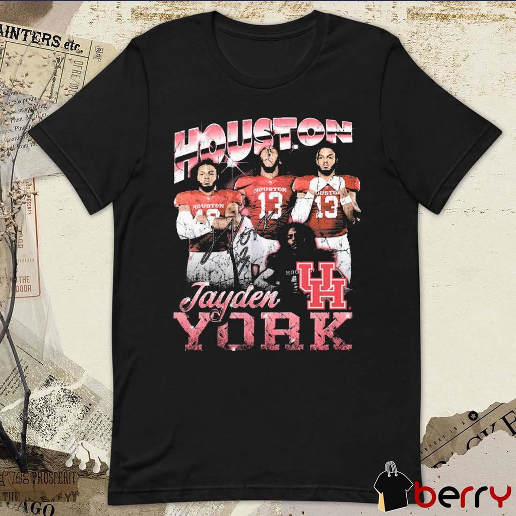 Jayden York Houston Cougars Vintage Signature Graphic t-shirt