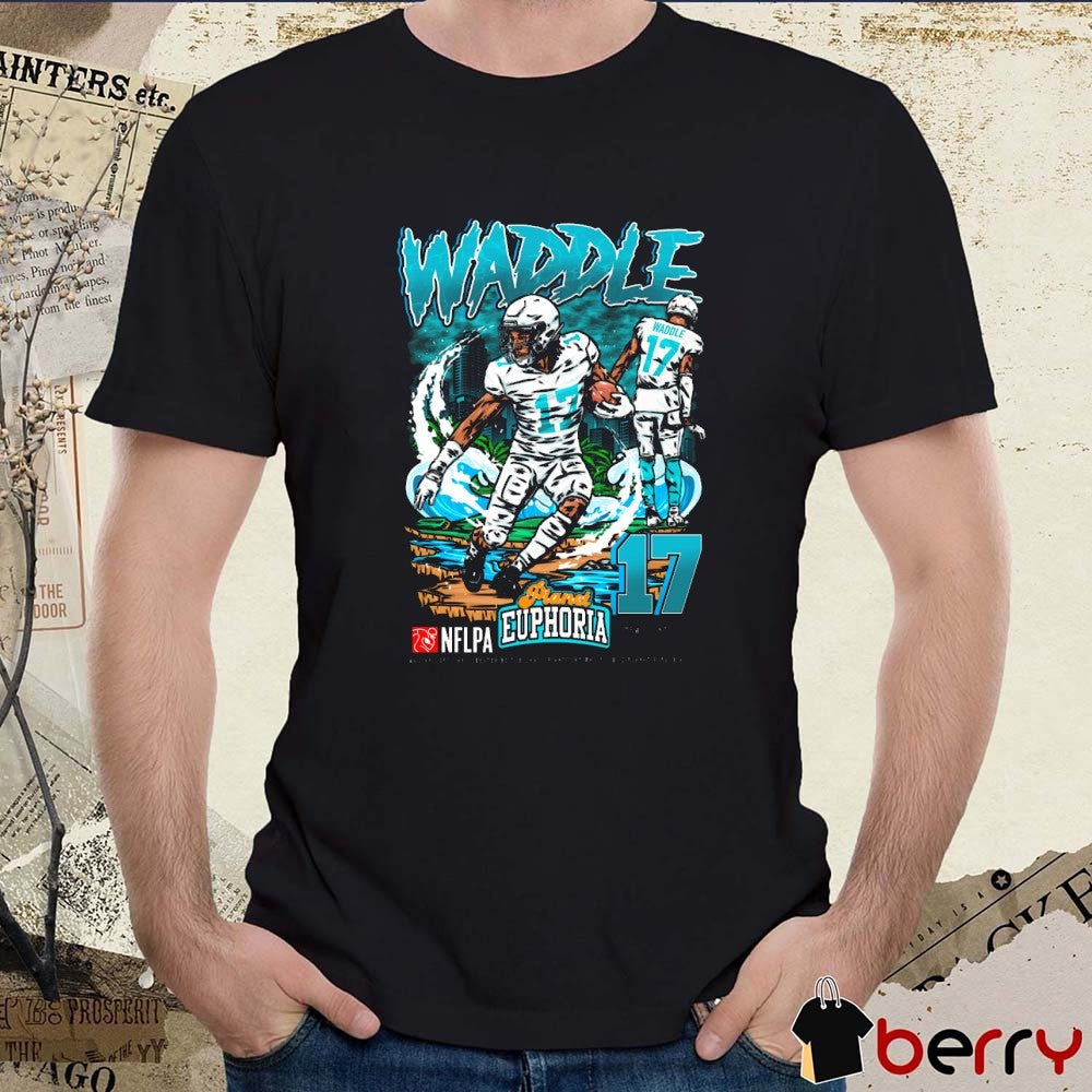 Jaylen Waddle Miami Dolphins NFL Planet Euphoria Artwork t-shirt