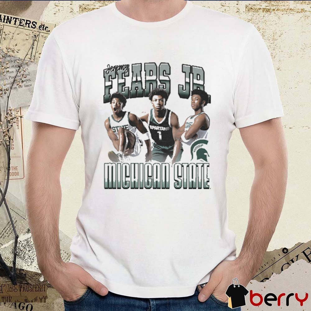 Jeremy Fears Jr. Michigan State Spartans basketball NCAA 90s Painting t-shirt