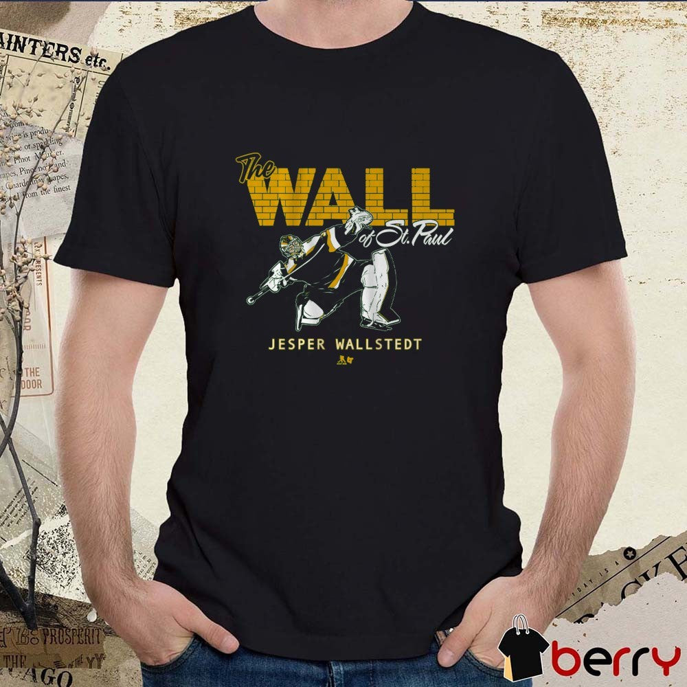 Jesper Wallstedt The Wall of St. Paul Minnesota Wild Hockey t-shirt
