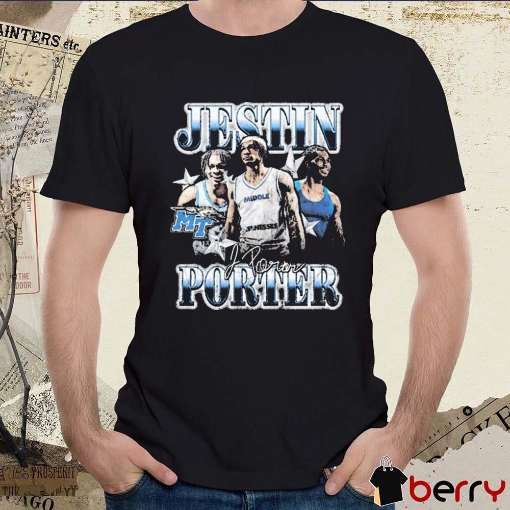 Jestin Porter Middle Tennessee Blue Raiders 90s Graphic Signature t-shirt