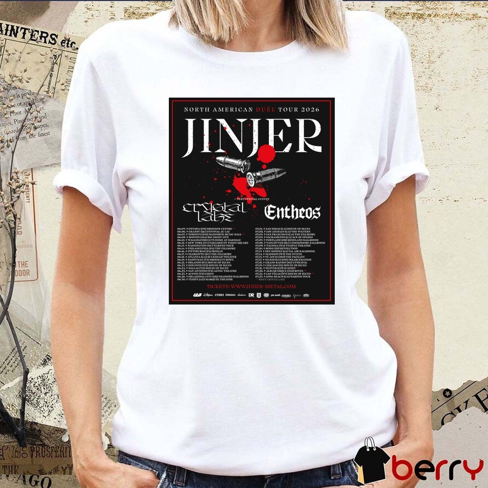 Jinjer North American Tour 2026 Featuring Special Guests Crystal Lake And Entheos Poster t-shirt