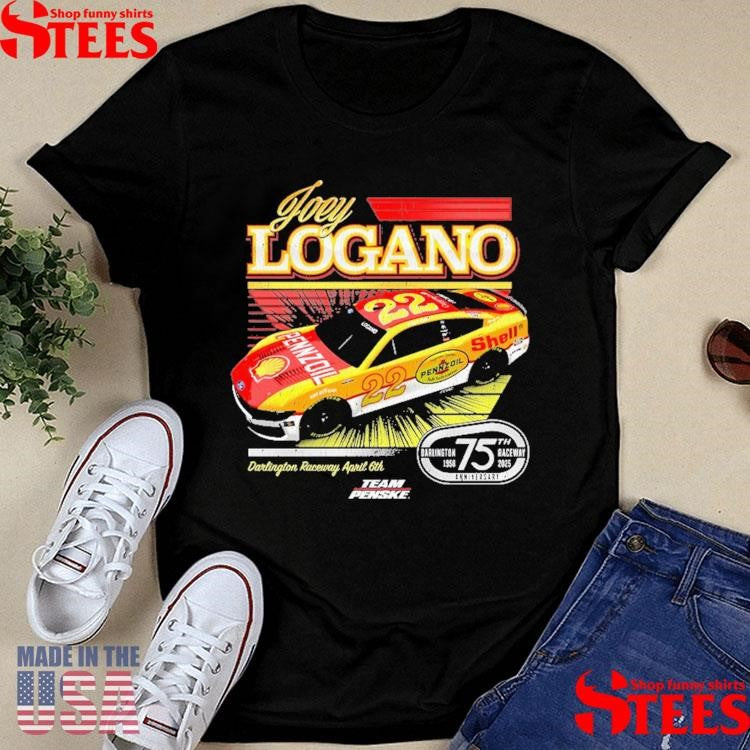 Joey Logano Team Penske Heather Black Shell-Pennzoil Darlington Throwback Shirts