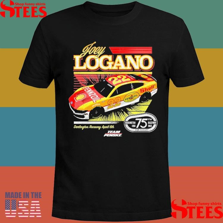Joey Logano Team Penske Heather Black Shell-Pennzoil Darlington Throwback Shirts
