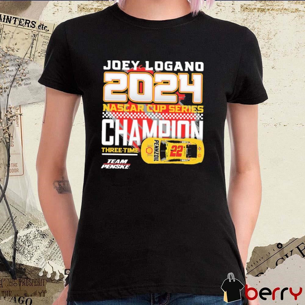Joey Logano Team Penske NASCAR Cup Series Champion Three-Time Car t-shirt