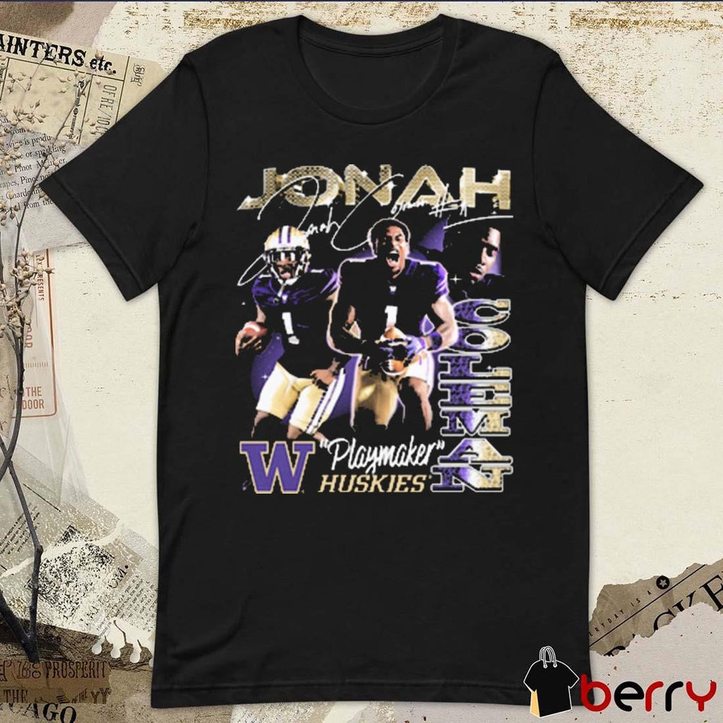 Jonah Coleman Washington Huskies Playmaker 90s Retro Signature Graphic t-shirt