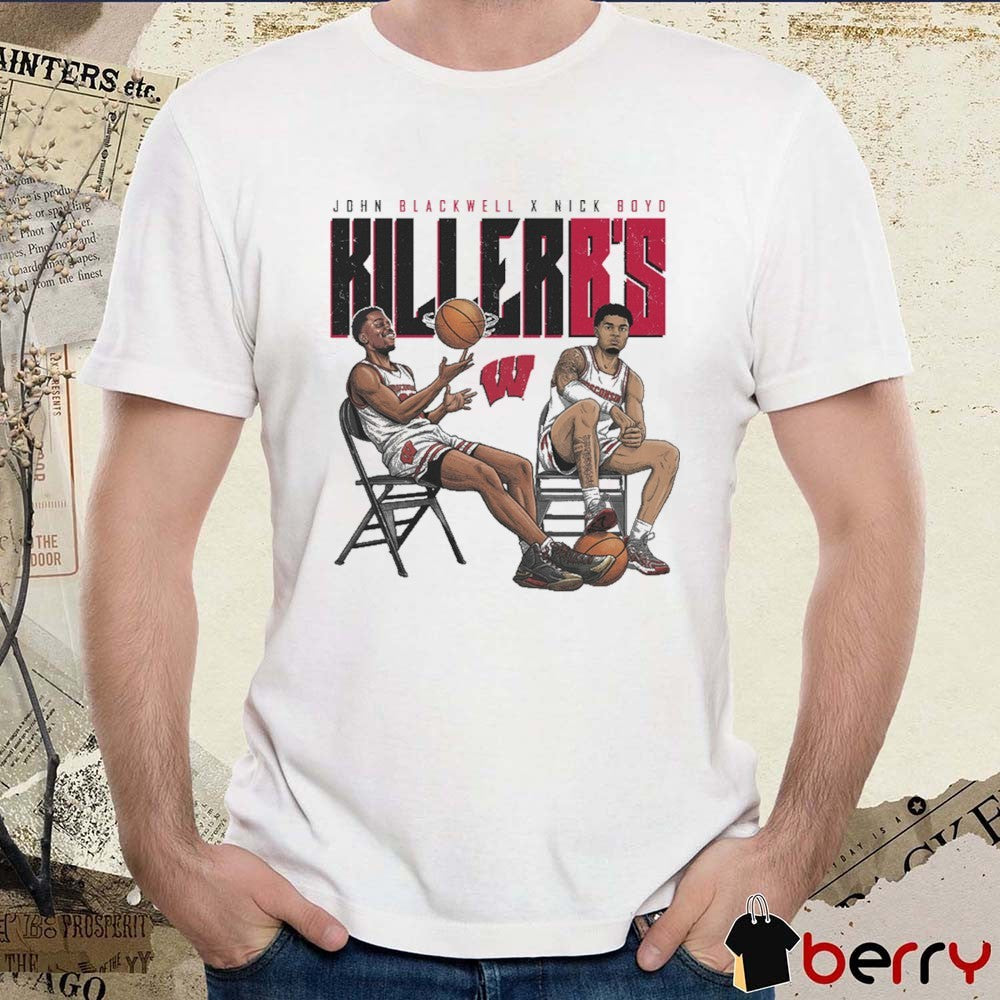 Jonathan Blackwell x Nick Boyd Killer B’s Wisconsin Badgers Basketball t-shirt