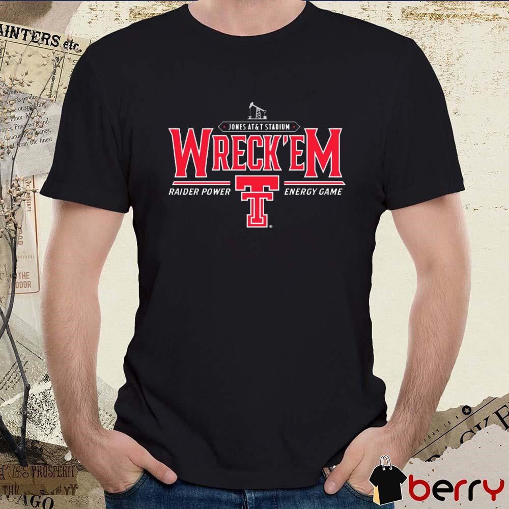 Jones AT&T Stadium Wreck’Em Texas Tech vs. Arizona State 2024 Raider Power Energy Game t-shirt