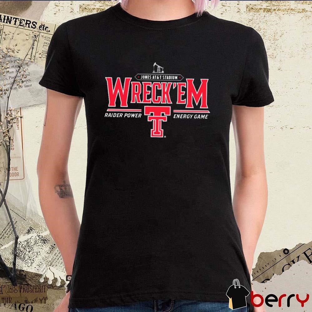 Jones AT&T Stadium Wreck’Em Texas Tech vs. Arizona State 2024 Raider Power Energy Game t-shirt
