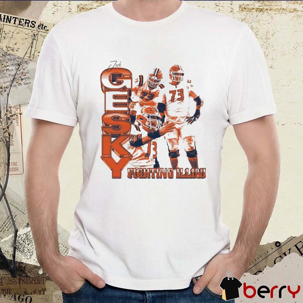 Josh Gesky Trenches Fighting Illinois Football Graphic t-shirt