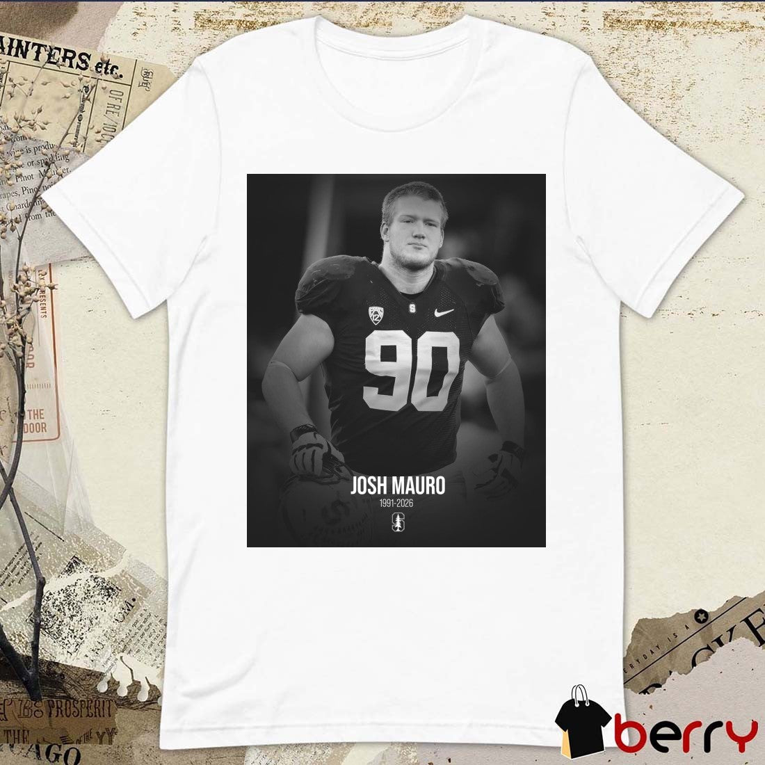 Josh Mauro 1991 – 2026 Stanford Football t-shirt