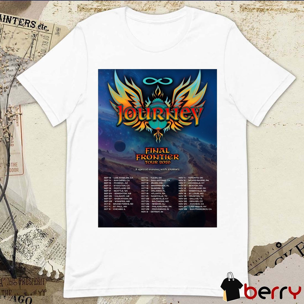 Journey Final Frontier Tour 2026 A Special Evening With Journey Poster t-shirt