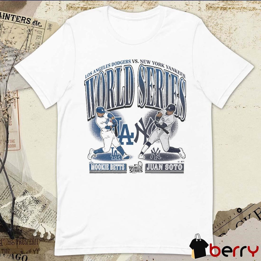 Juan Soto New York Yankees Vs. Mookie Betts Los Angeles Dodgers MLB Player Dueling 2024 World Series Painting t-shirt