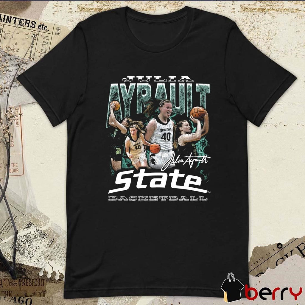 Julia Ayrault MSU Michigan State Basketball Vintage Signature Graphic t-shirt