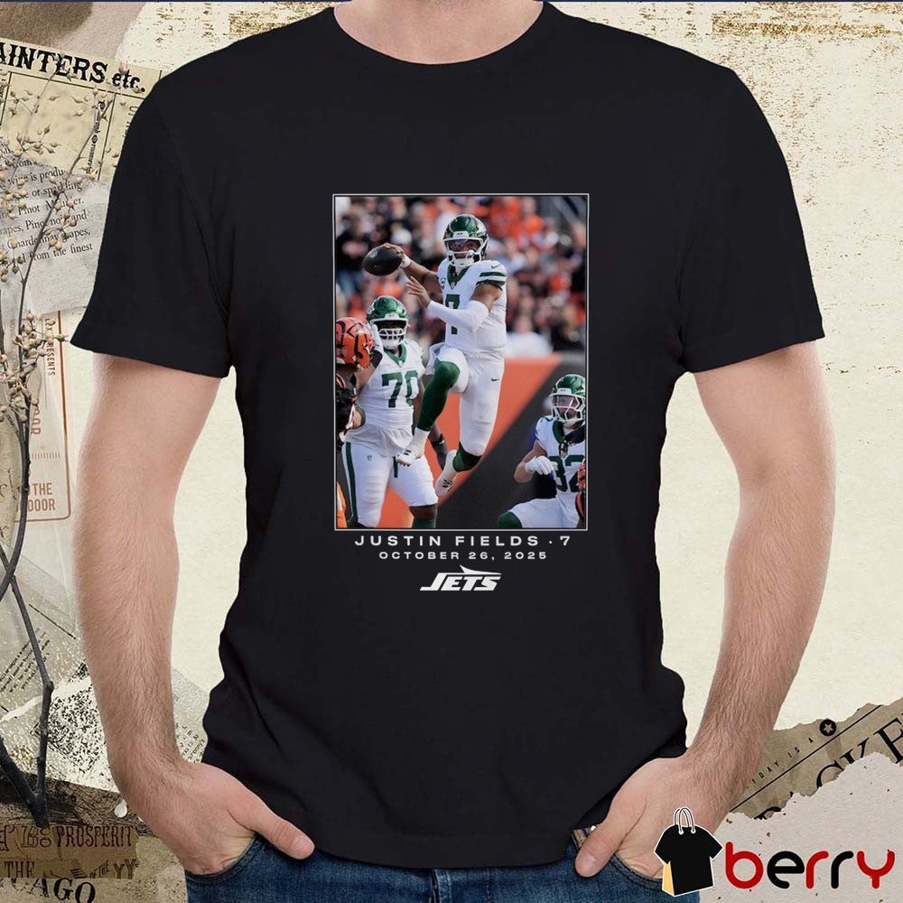 Justin Fields New York Jets NFL Flash Features Week 8 October 26 2025 t-shirt