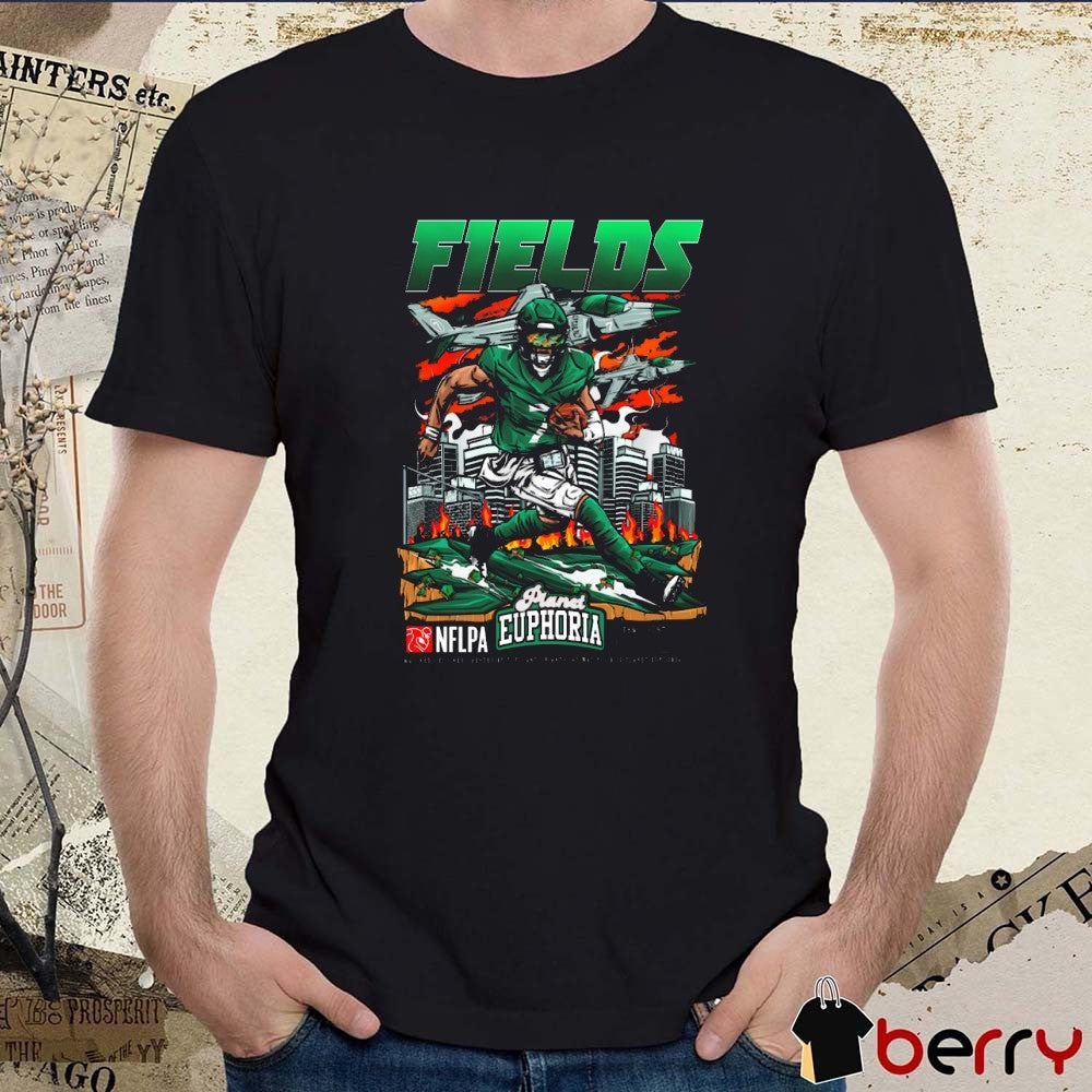 Justin Fields V3 New York Jets NFL Football Planet Euphoria Artwork t-shirt