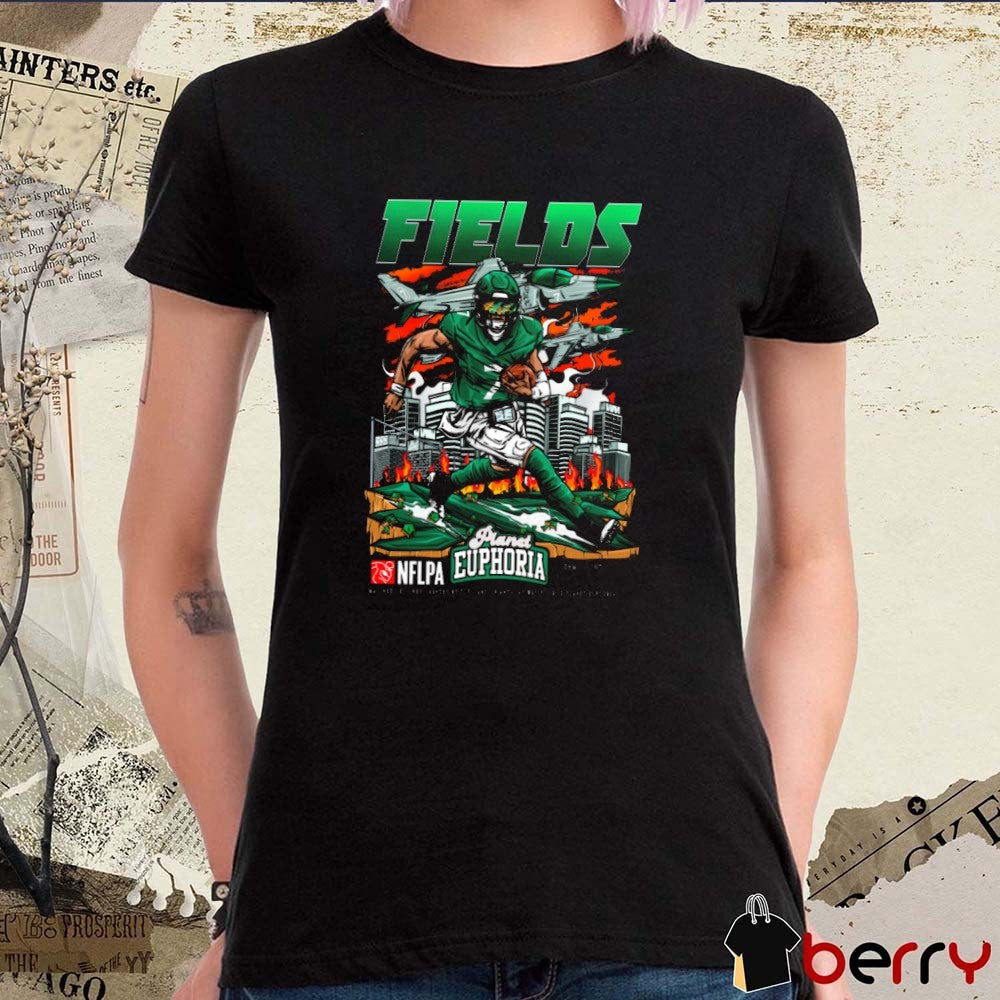 Justin Fields V3 New York Jets NFL Football Planet Euphoria Artwork t-shirt