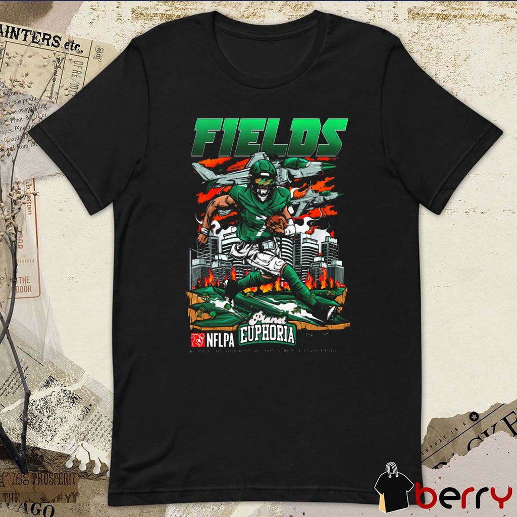 Justin Fields V3 New York Jets NFL Football Planet Euphoria Artwork t-shirt