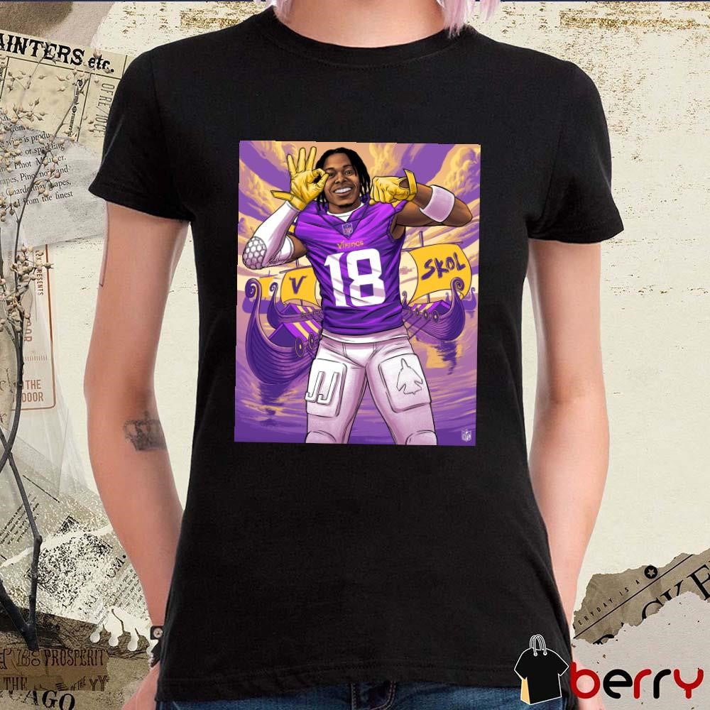 Justin Jefferson Minnesota Vikings NFL Most Receiving Yards By A Player In His First 5 Seasons Poster t-shirt