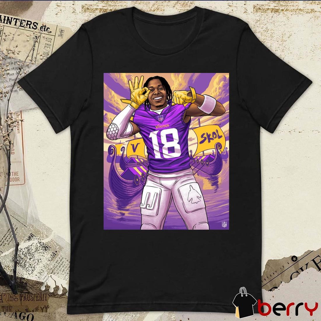 Justin Jefferson Minnesota Vikings NFL Most Receiving Yards By A Player In His First 5 Seasons Poster t-shirt