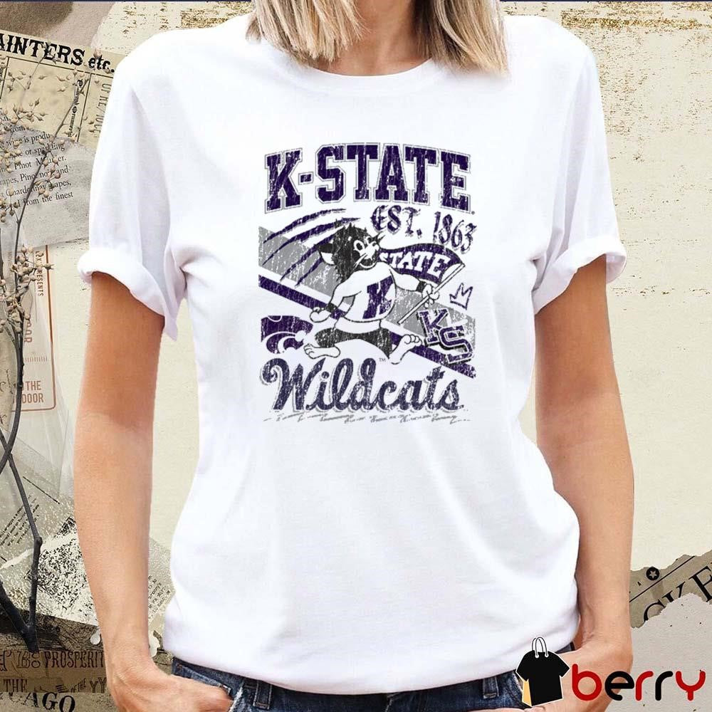 K State Wildcat Est 1863 Logo Vintage Dark House t-shirt