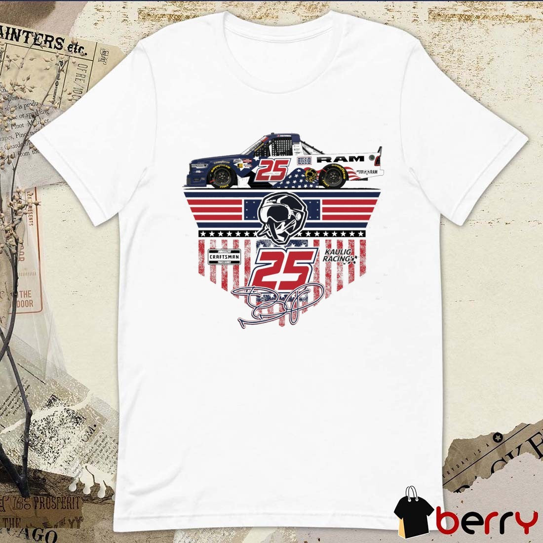 Kaulig Racing x Ram 25 Jamie McMurray USO NASCAR Craftsman Track Series Signature t-shirt
