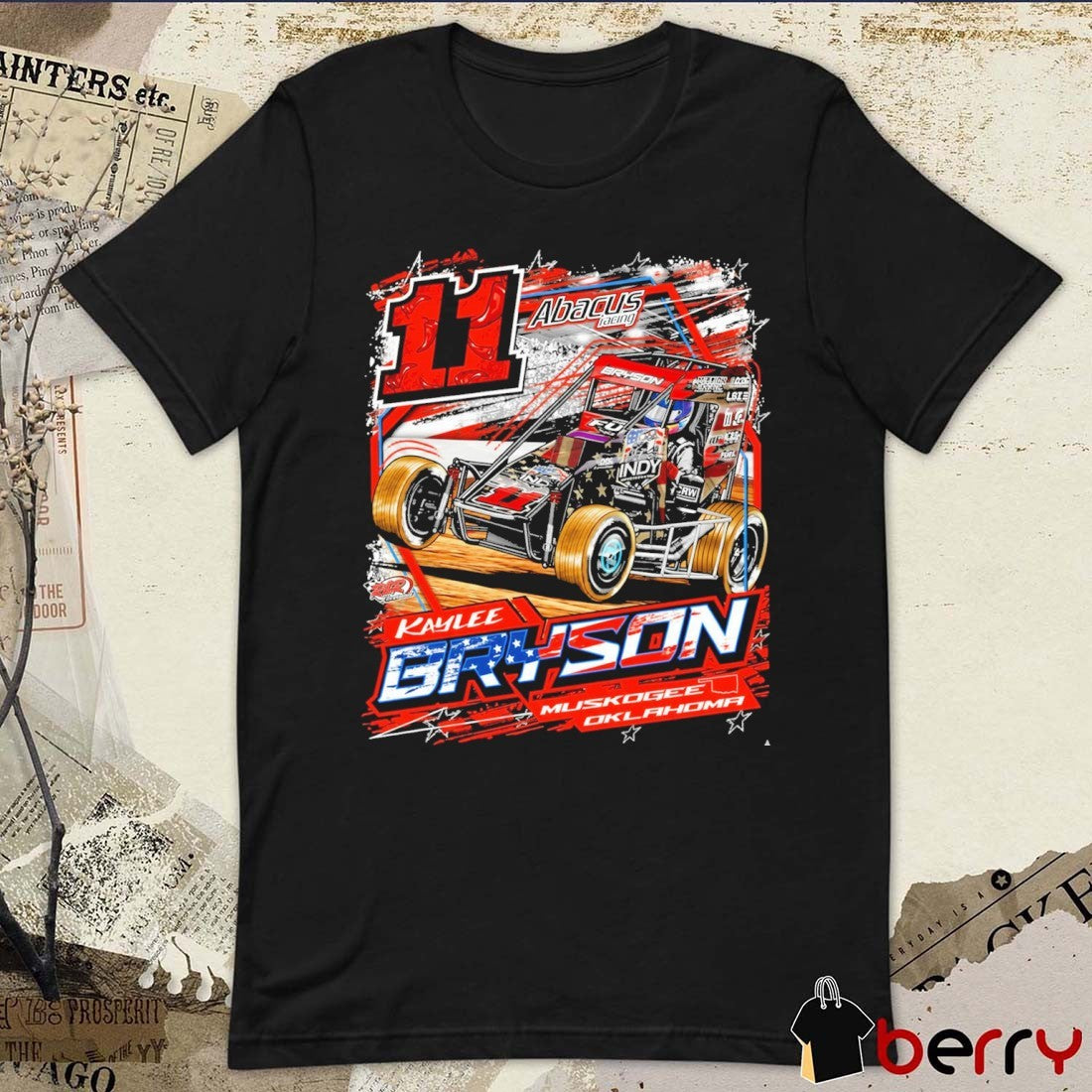 Kaylee Bryson Racing Chili Bowl Muskogee Oklahoma 11 Abacus Racing Car t-shirt
