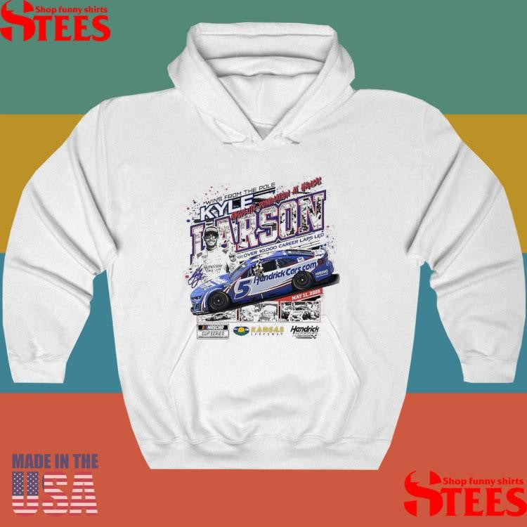 Kyle Larson Checkered Flag Sports Heather Gray 2025 Adventhealth 400 Race Winner Shirts