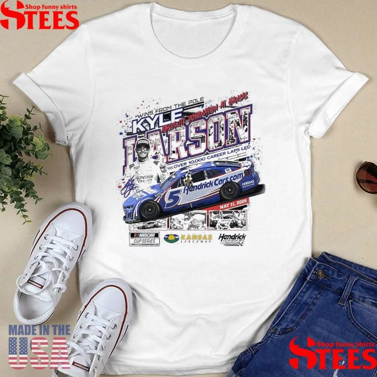 Kyle Larson Checkered Flag Sports Heather Gray 2025 Adventhealth 400 Race Winner Shirts