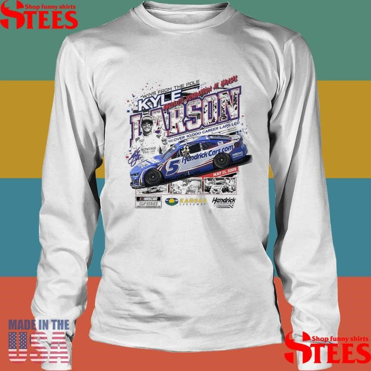 Kyle Larson Checkered Flag Sports Heather Gray 2025 Adventhealth 400 Race Winner Shirts