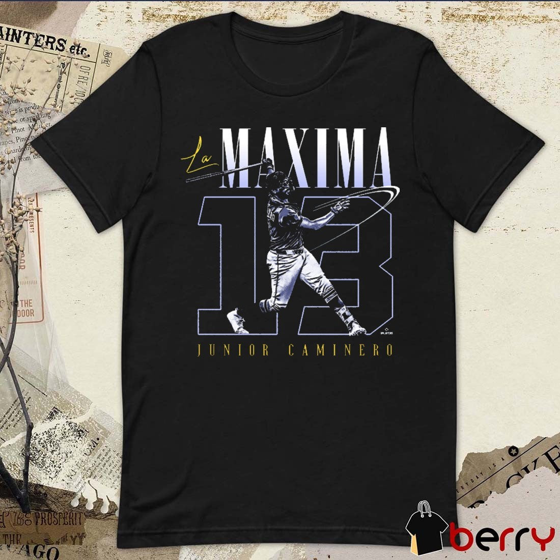 LA MAXIMA Junior Caminero 13 Tampa Bay Rays MLB Graphic t-shirt