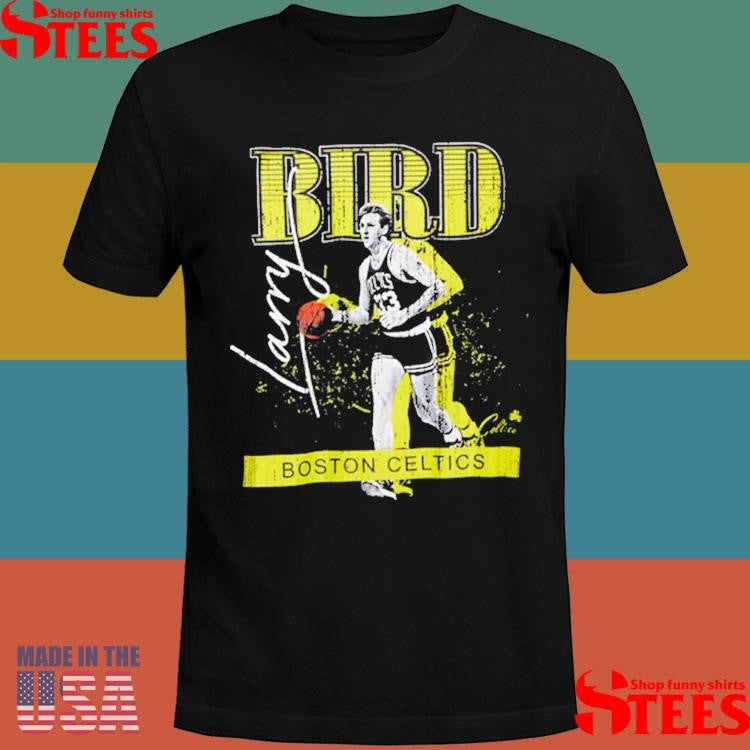Larry Bird Black Boston Celtics Neon Pop Player Shirts