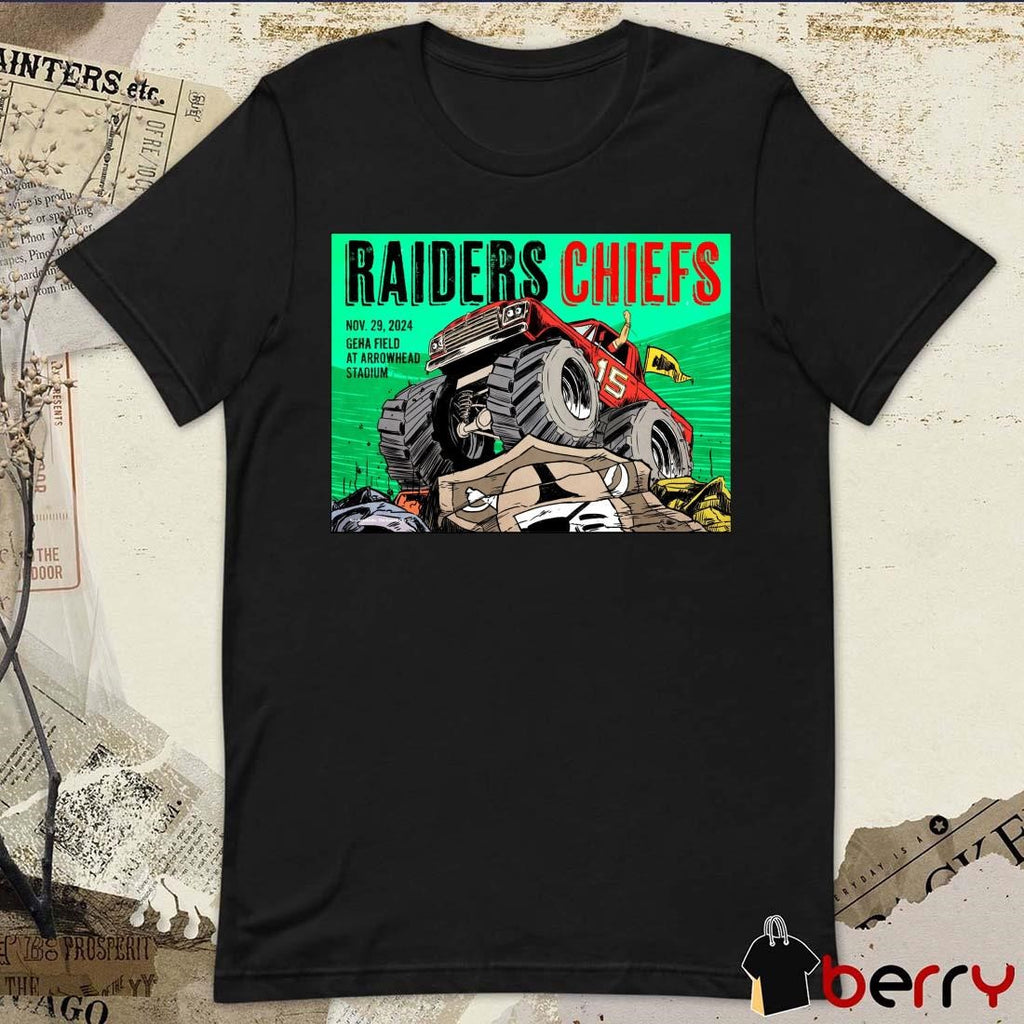 Las Vegas Raiders Vs Kansas City Chiefs Nov 29 2024 Geha Field At Arrowhead Stadium Poster t-shirt